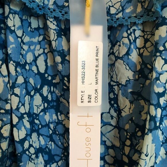 House of Harlow 1960 Martine Blue Print Top Large - Picture 5 of 10